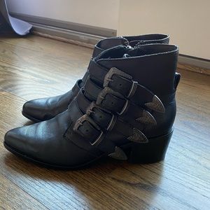 Steve Madden Black Billey Bootie w/ Buckles
